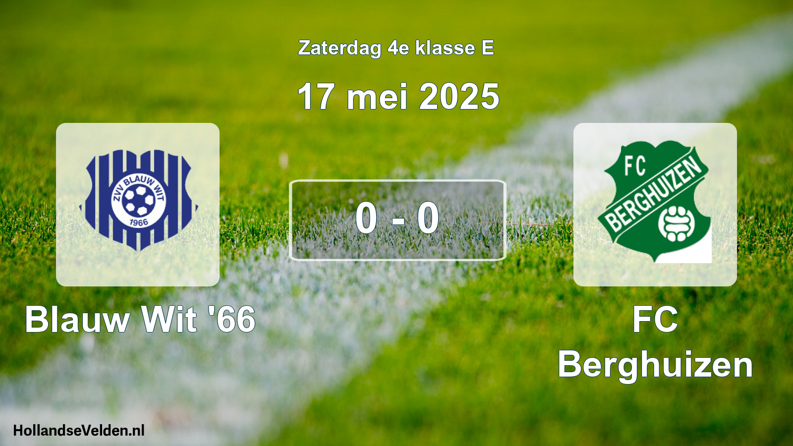 Total number of matches played: Blauw Wit '66 - FC Berghuizen 0 - 0 (17 May 2025)