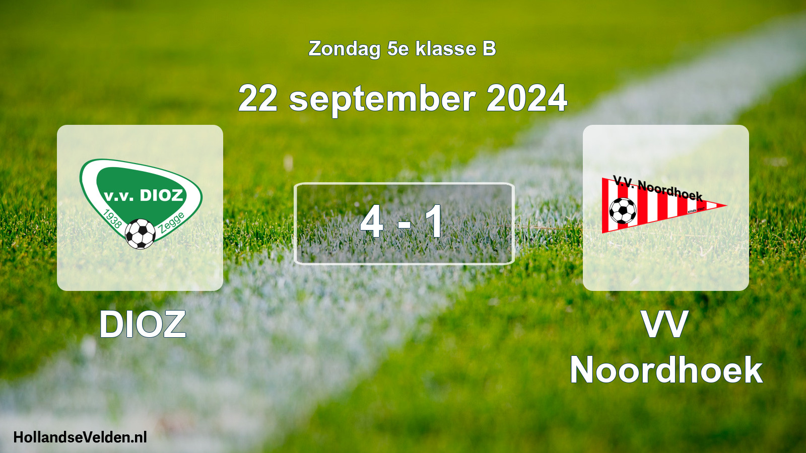 Total number of matches played: DIOZ - VV Noordhoek 4 - 1 (22 September 2024)