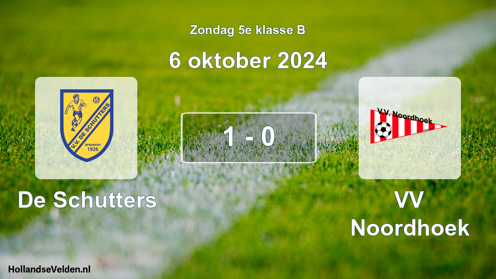 Total number of matches played: De Schutters - VV Noordhoek 1 - 0 (6 October 2024)