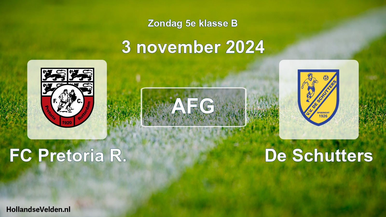 Scheduled Match: FC Pretoria R. - De Schutters (3 November 2024)