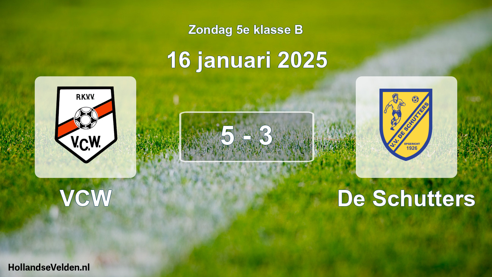 Total number of matches played: VCW - De Schutters 5 - 3 (16 January 2025)
