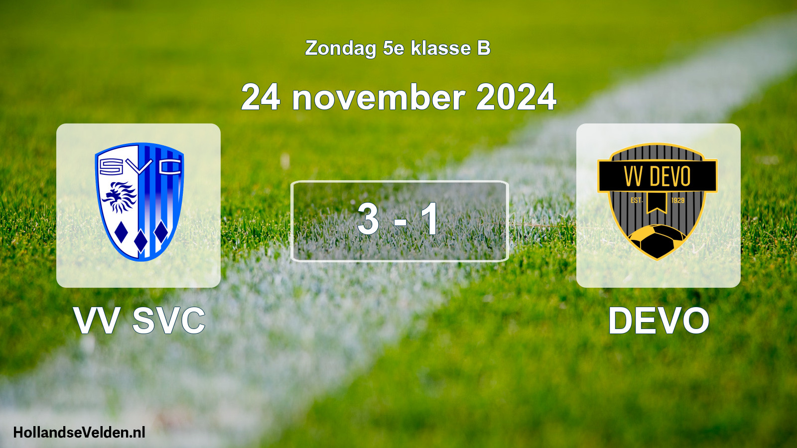 Total number of matches played: VV SVC - DEVO 3 - 1 (24 November 2024)
