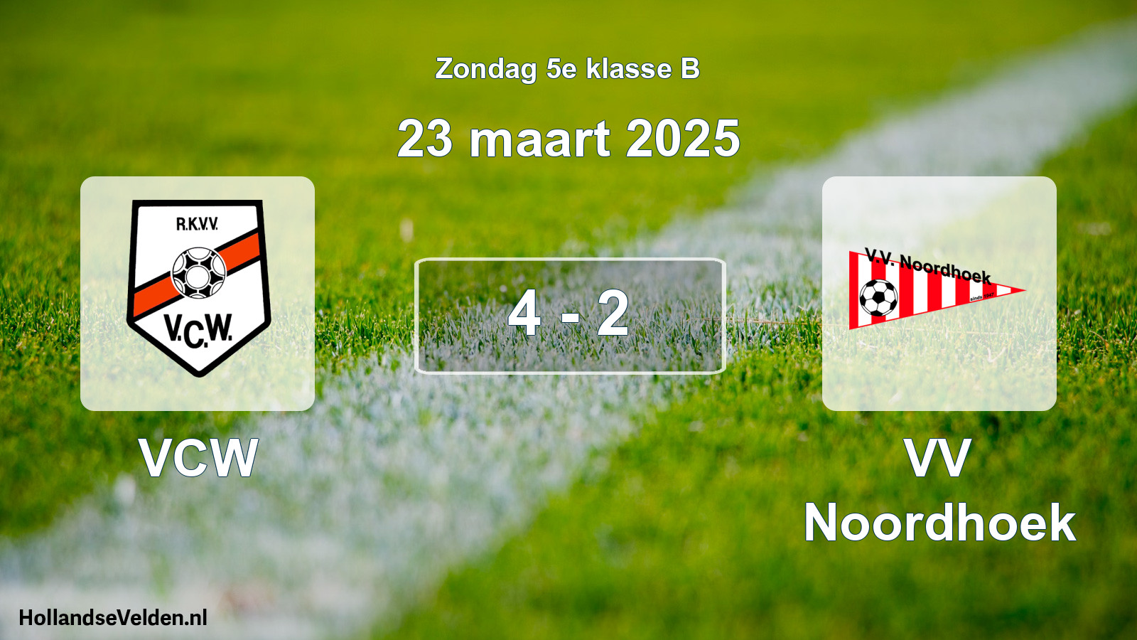 Total number of matches played: VCW - VV Noordhoek 4 - 2 (23 March 2025)