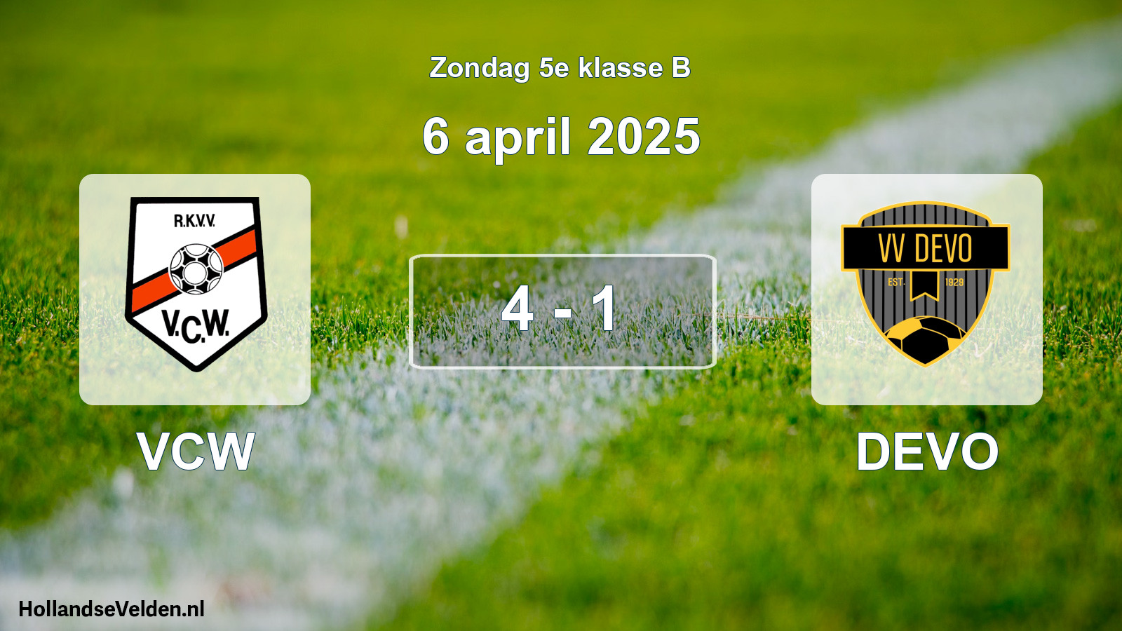 Total number of matches played: VCW - DEVO 4 - 1 (6 April 2025)