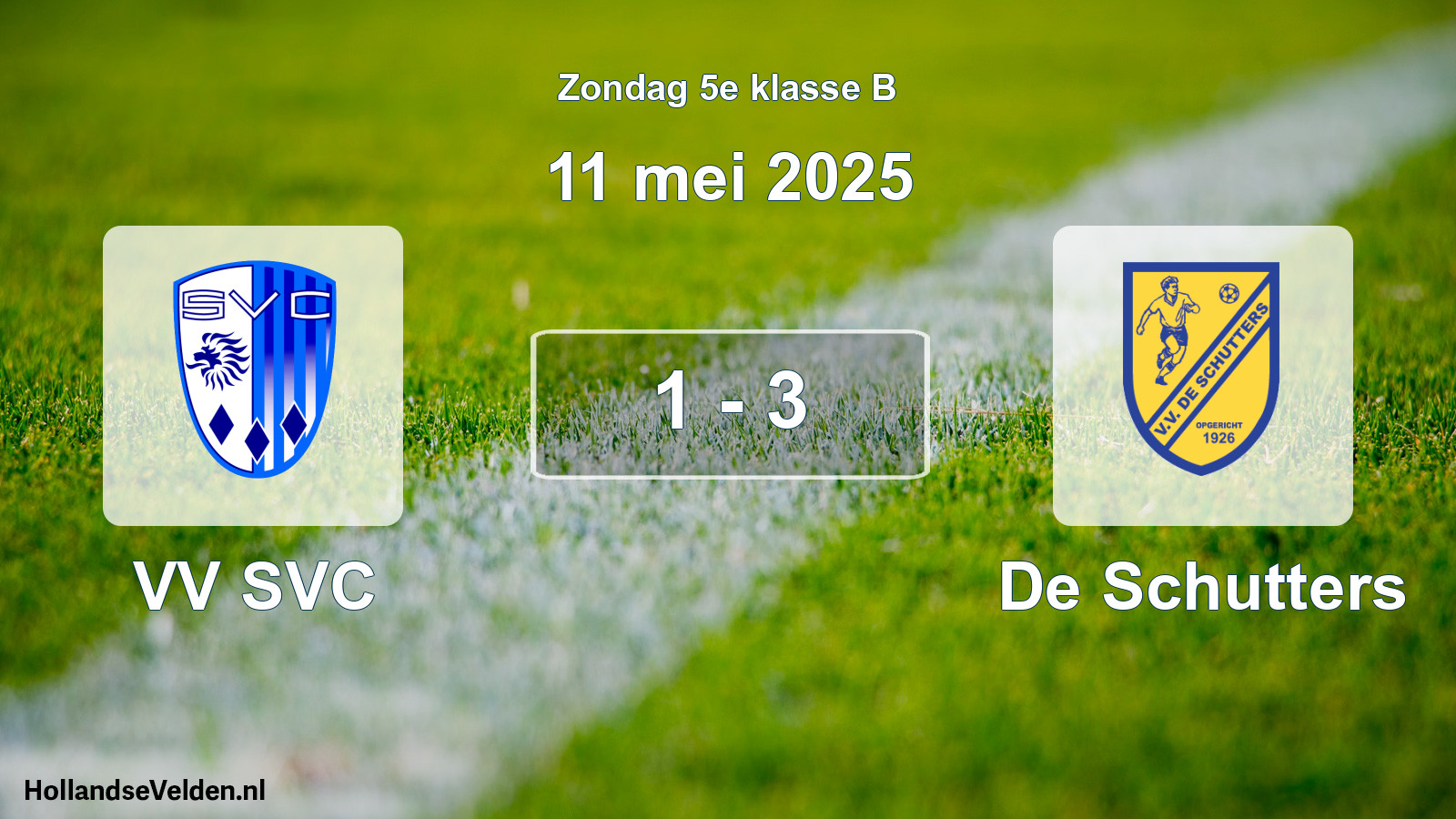 Total number of matches played: VV SVC - De Schutters 1 - 3 (11 May 2025)