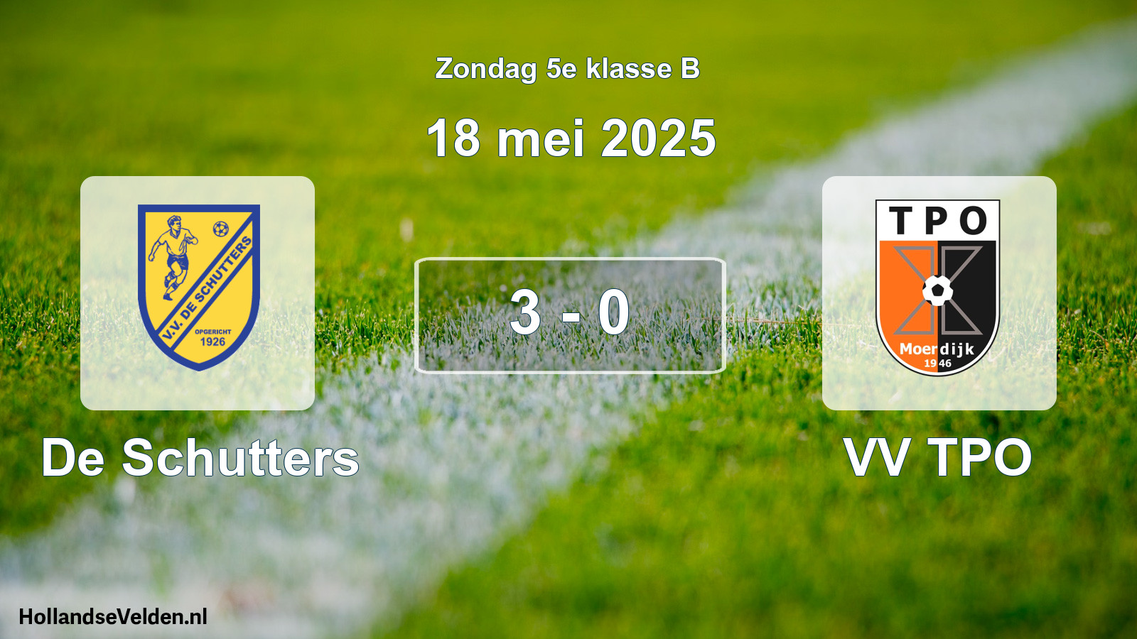 Total number of matches played: De Schutters - VV TPO 3 - 0 (18 May 2025)