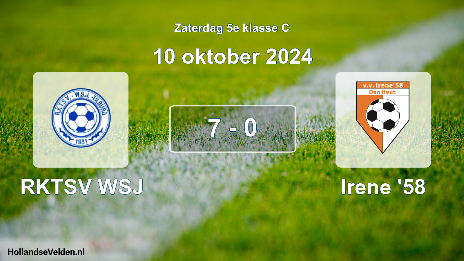 Total number of matches played: RKTSV WSJ - Irene '58 7 - 0 (10 October 2024)