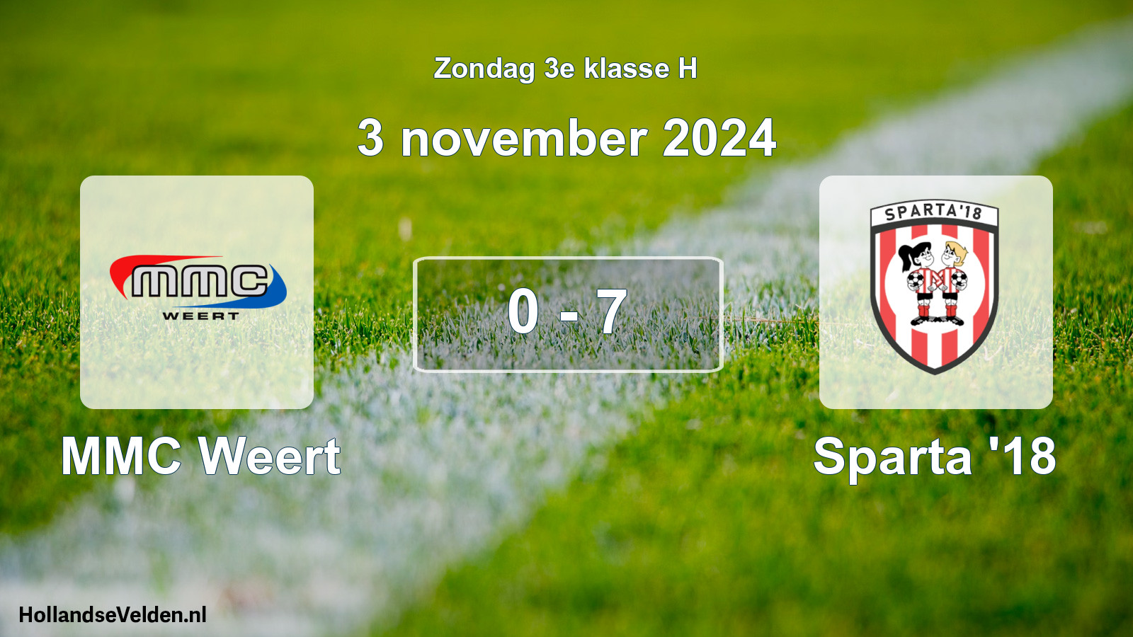 Total number of matches played: MMC Weert - Sparta '18 0 - 7 (3 November 2024)