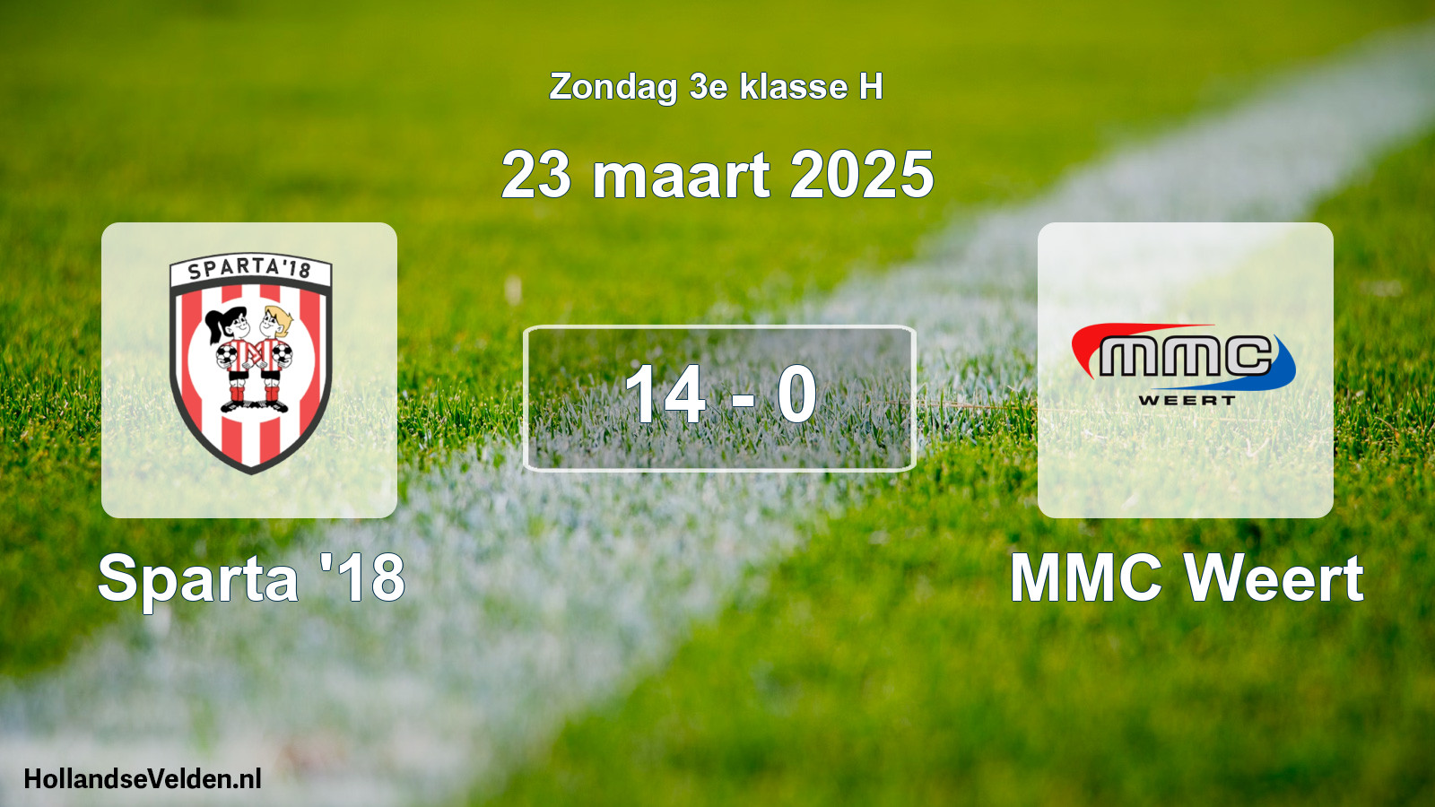 Total number of matches played: Sparta '18 - MMC Weert 14 - 0 (23 March 2025)