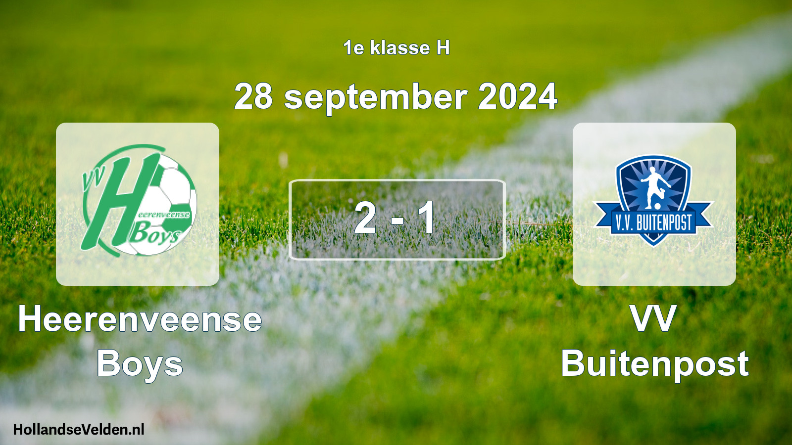 Total number of matches played: Heerenveense Boys - VV Buitenpost 2 - 1 (28 September 2024)