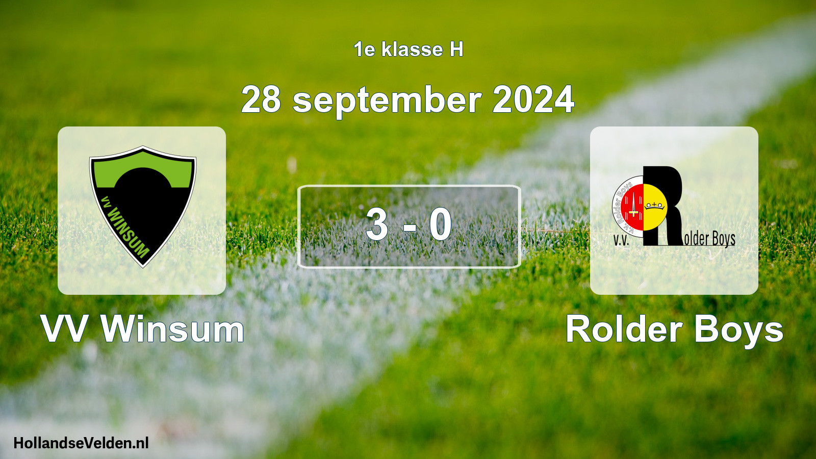 Total number of matches played: VV Winsum - Rolder Boys 3 - 0 (28 September 2024)
