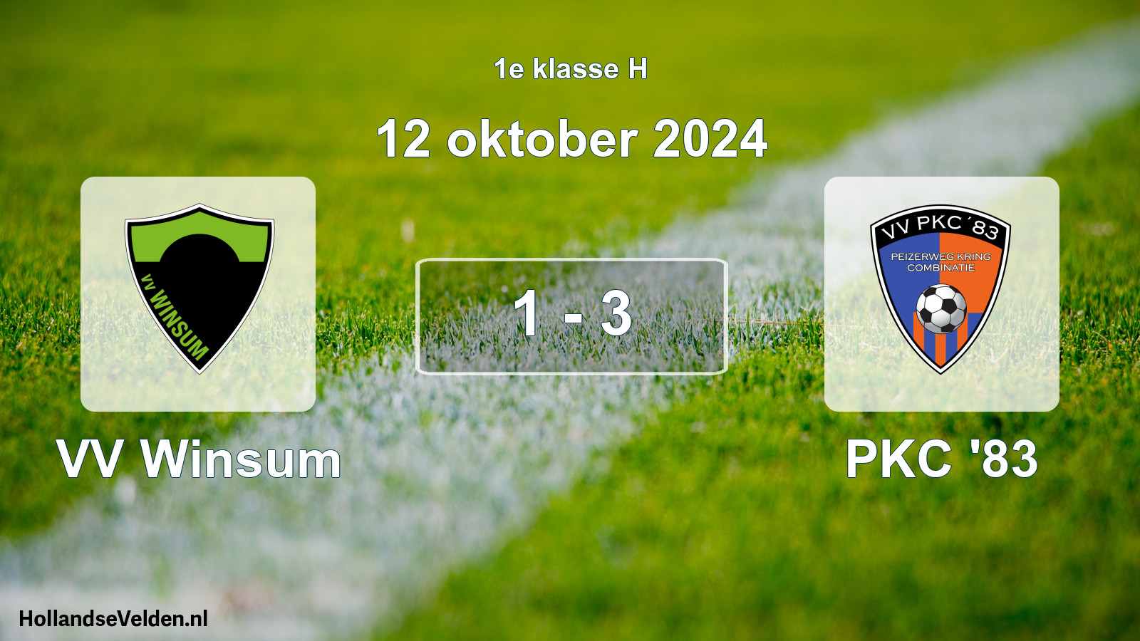 Total number of matches played: VV Winsum - PKC '83 1 - 3 (12 October 2024)