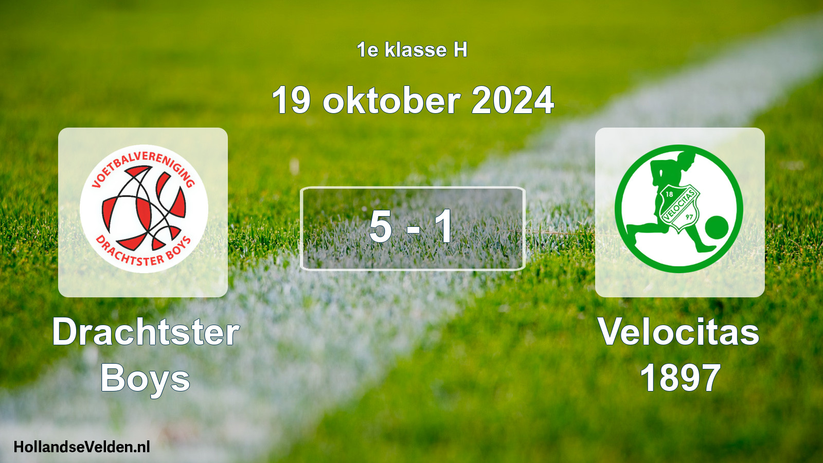 Total number of matches played: Drachtster Boys - Velocitas 1897 5 - 1 (19 October 2024)