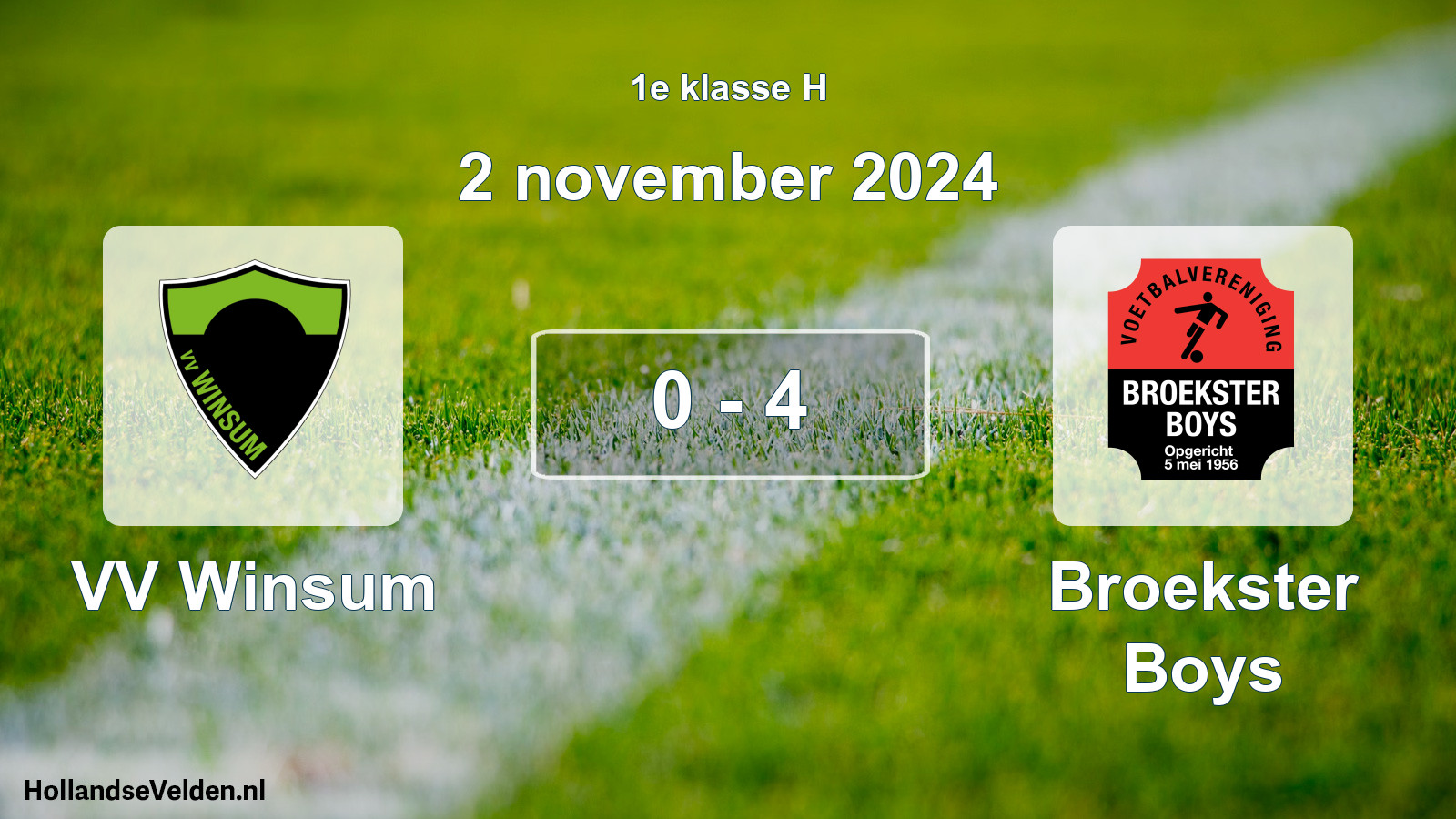 Total number of matches played: VV Winsum - Broekster Boys 0 - 4 (2 November 2024)