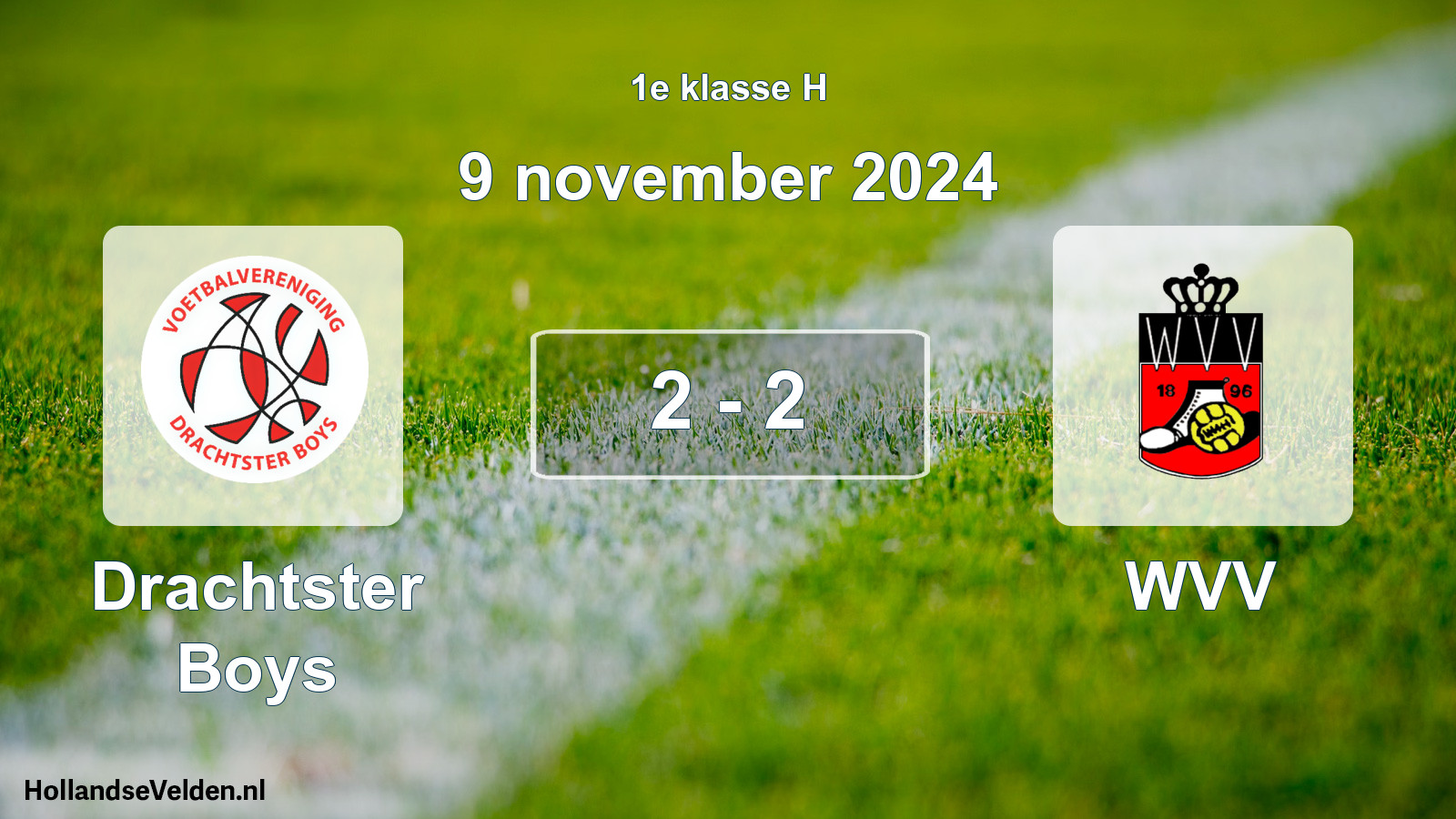 Total number of matches played: Drachtster Boys - WVV 2 - 2 (9 November 2024)
