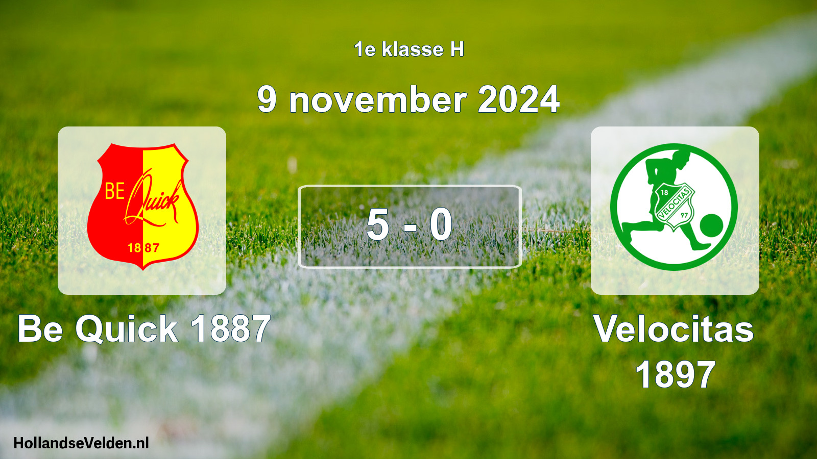 Total number of matches played: Be Quick 1887 - Velocitas 1897 5 - 0 (9 November 2024)
