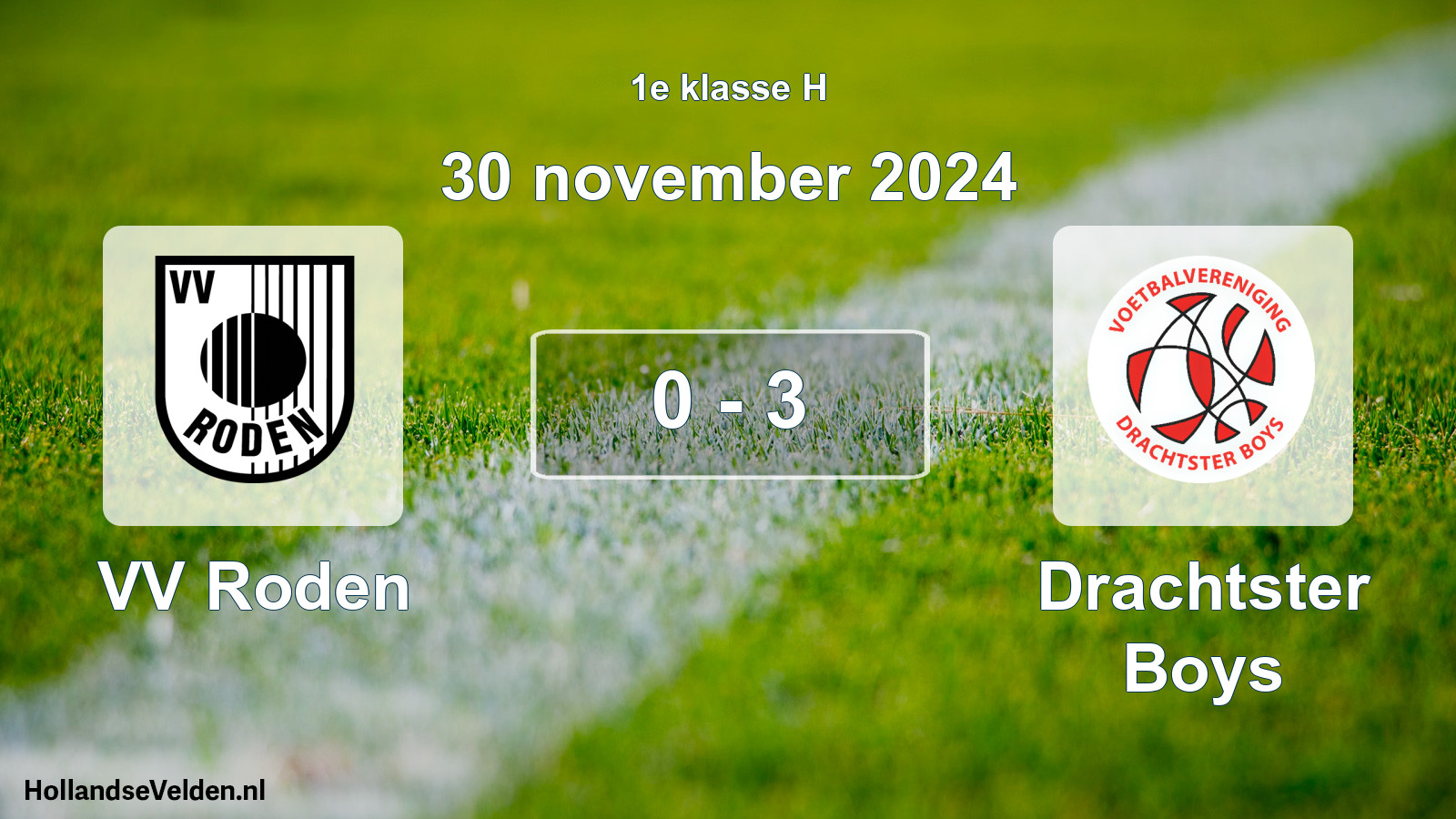 Total number of matches played: VV Roden - Drachtster Boys 0 - 3 (30 November 2024)