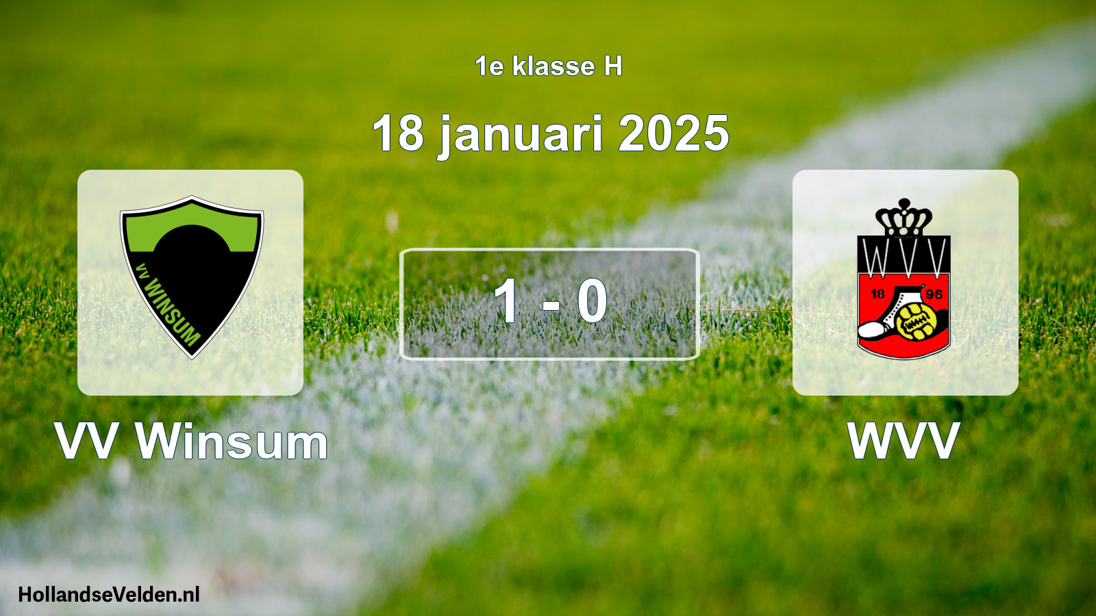 Total number of matches played: VV Winsum - WVV 1 - 0 (18 January 2025)