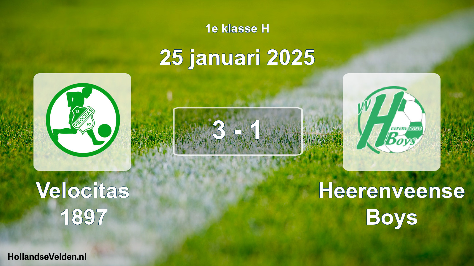 Total number of matches played: Velocitas 1897 - Heerenveense Boys 3 - 1 (25 January 2025)