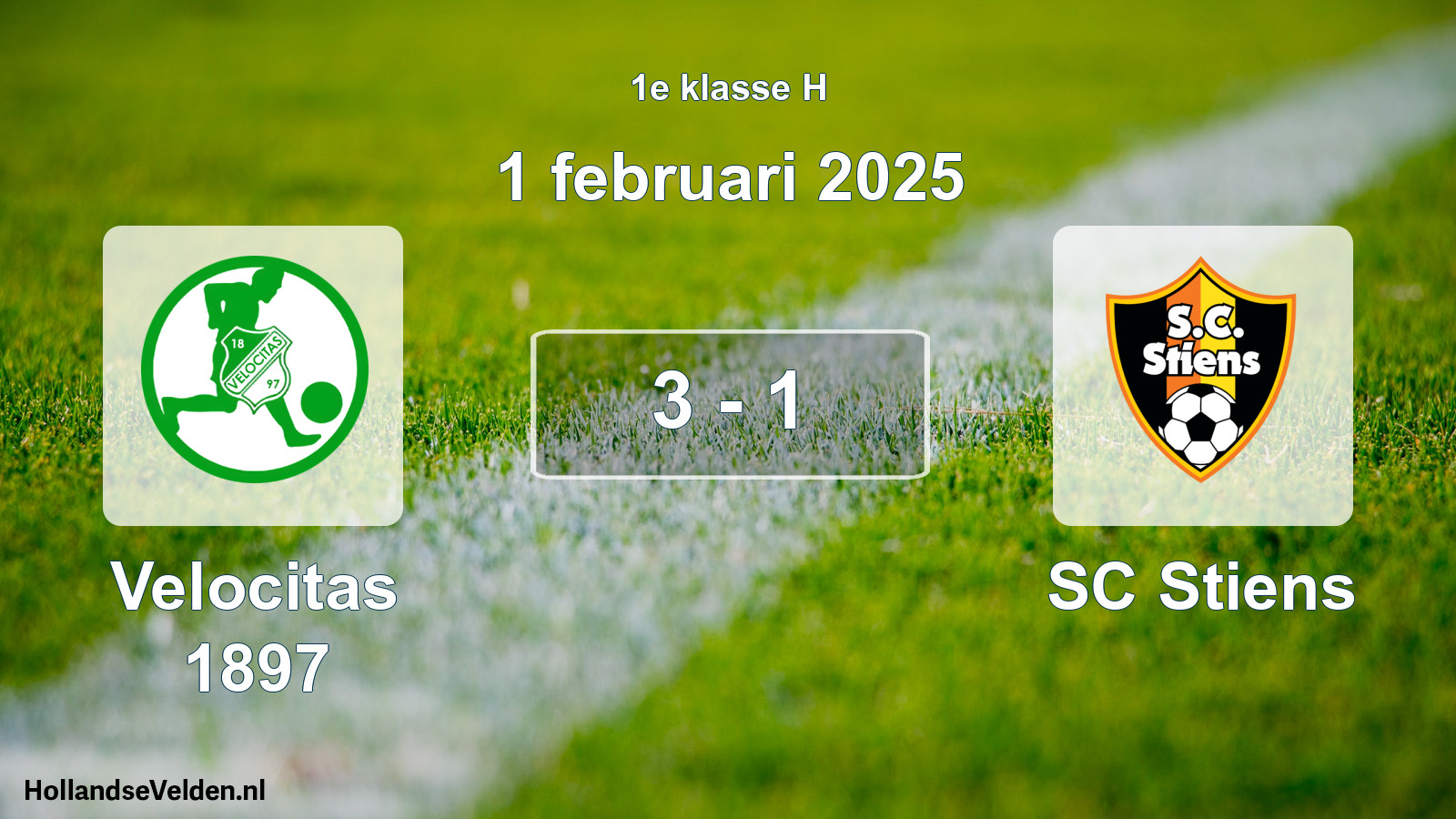 Total number of matches played: Velocitas 1897 - SC Stiens 3 - 1 (1 February 2025)