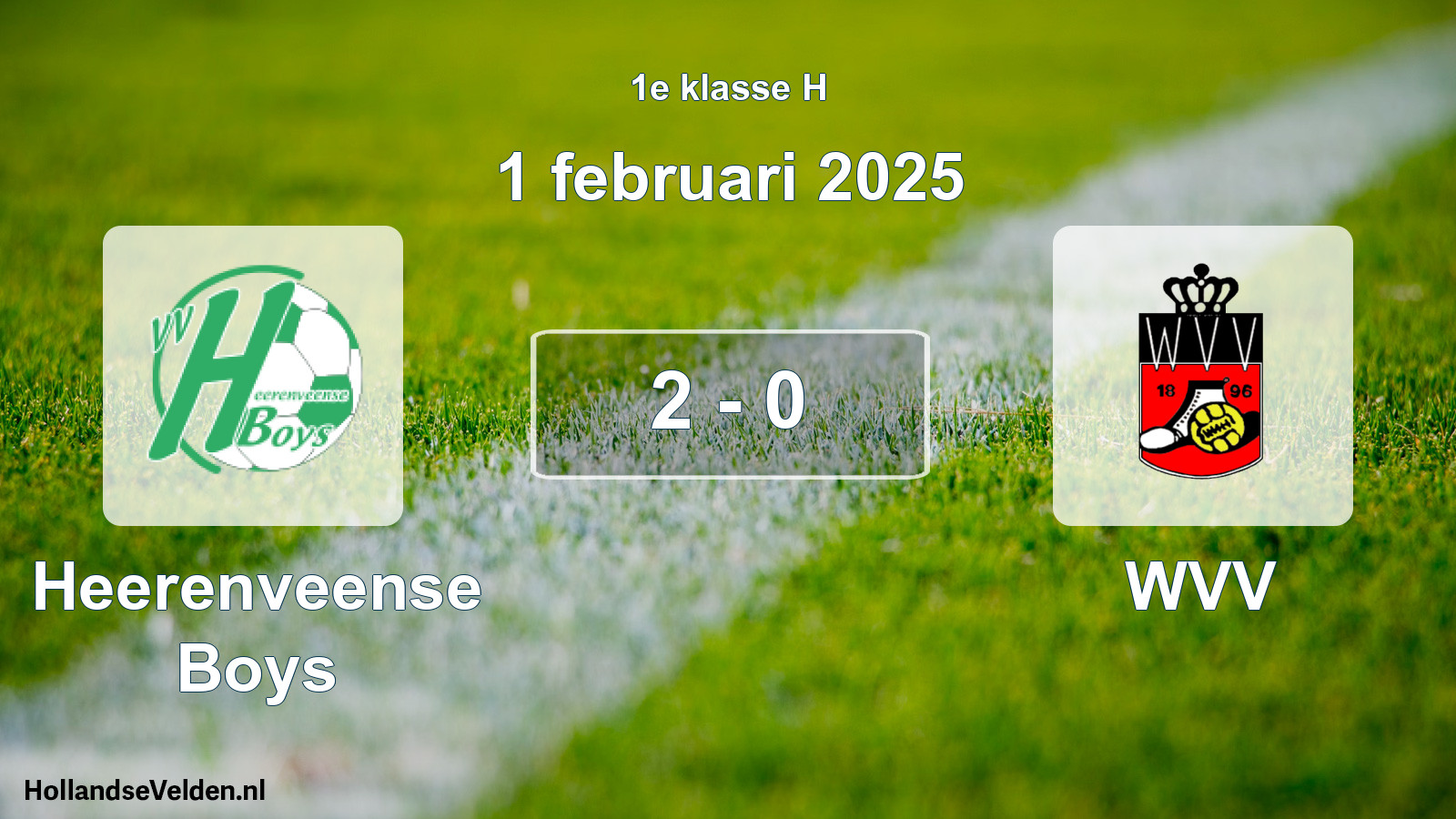 Total number of matches played: Heerenveense Boys - WVV 2 - 0 (1 February 2025)