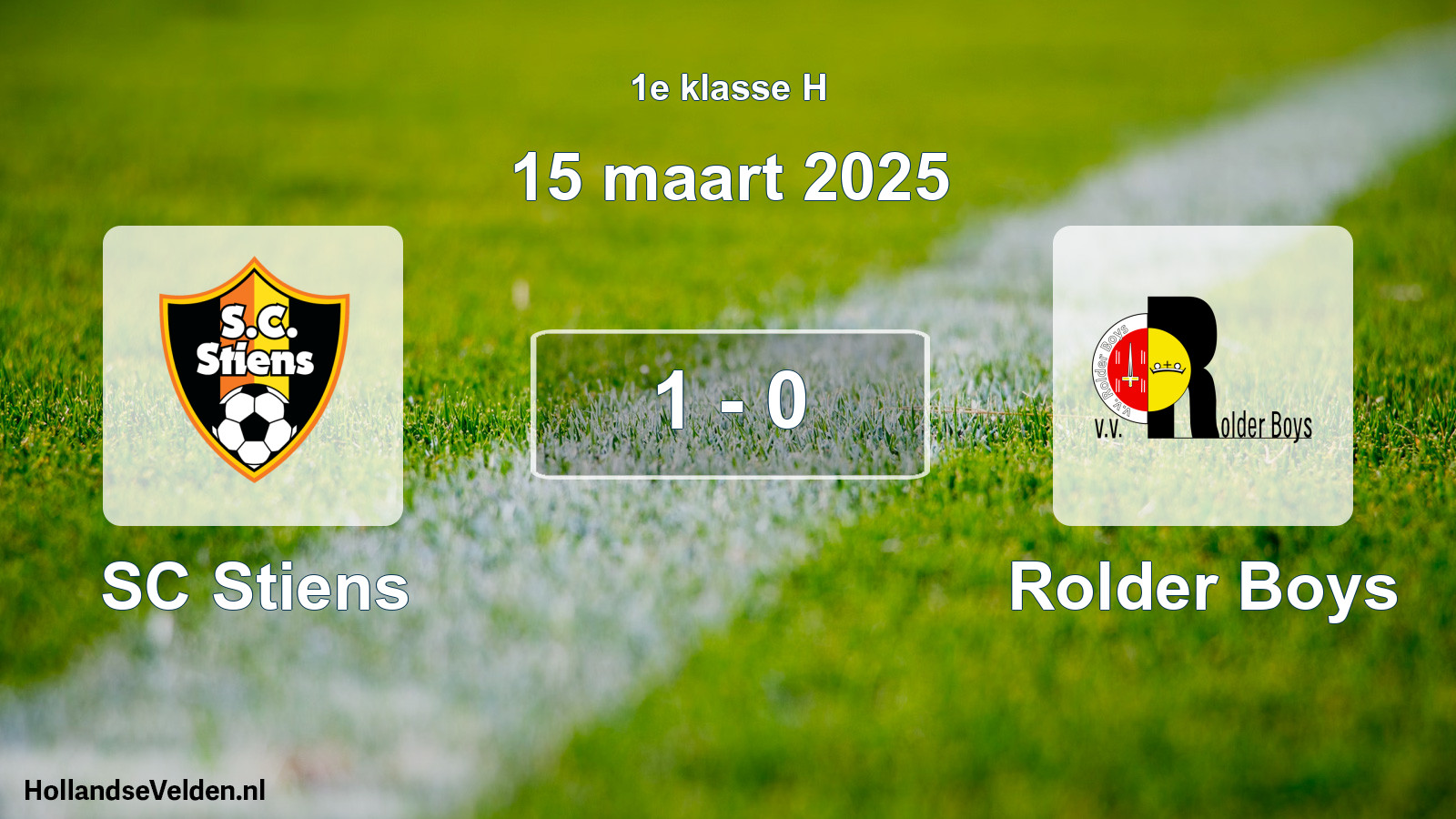 Total number of matches played: SC Stiens - Rolder Boys 1 - 0 (15 March 2025)