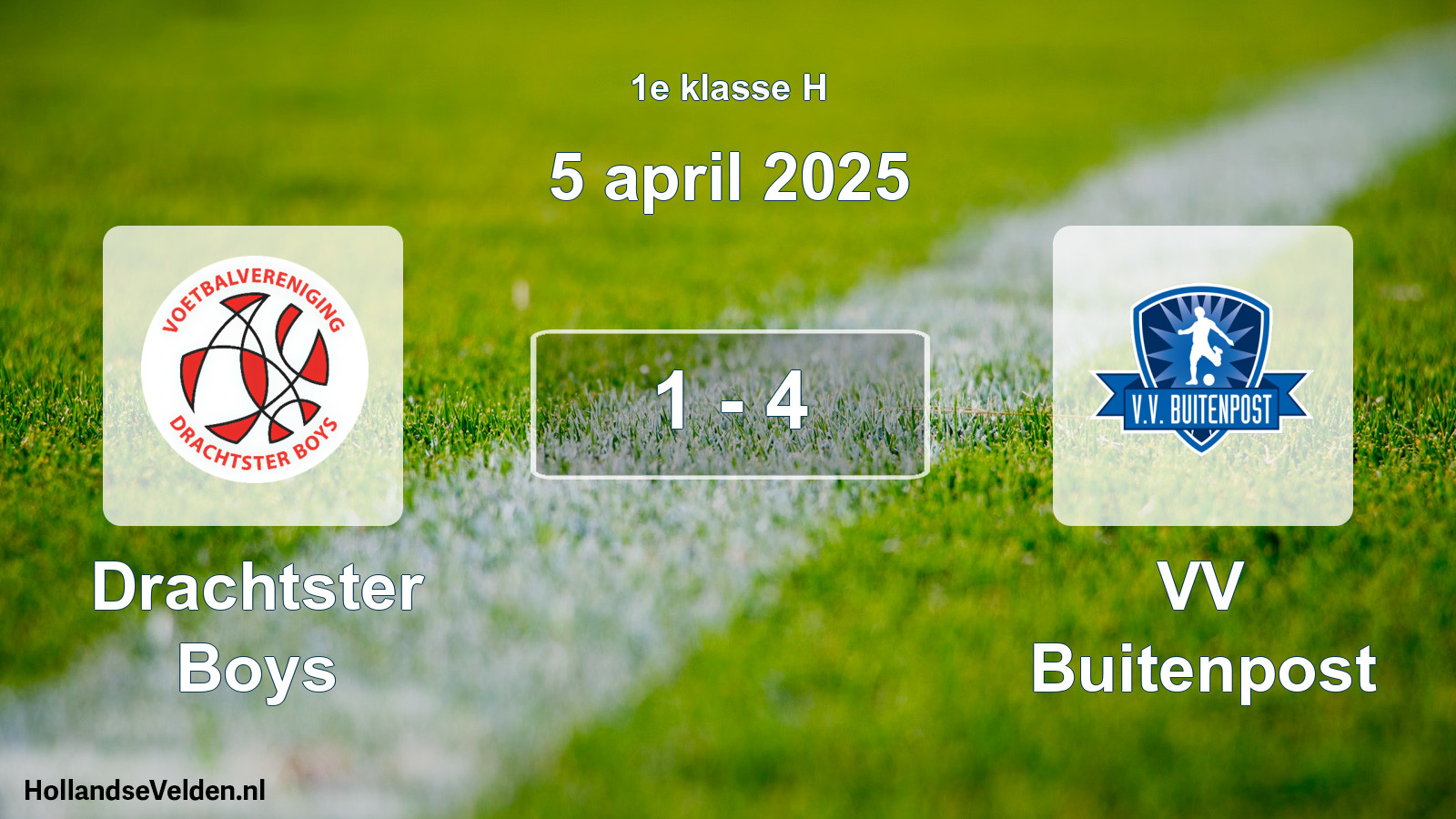 Total number of matches played: Drachtster Boys - VV Buitenpost 1 - 4 (5 April 2025)