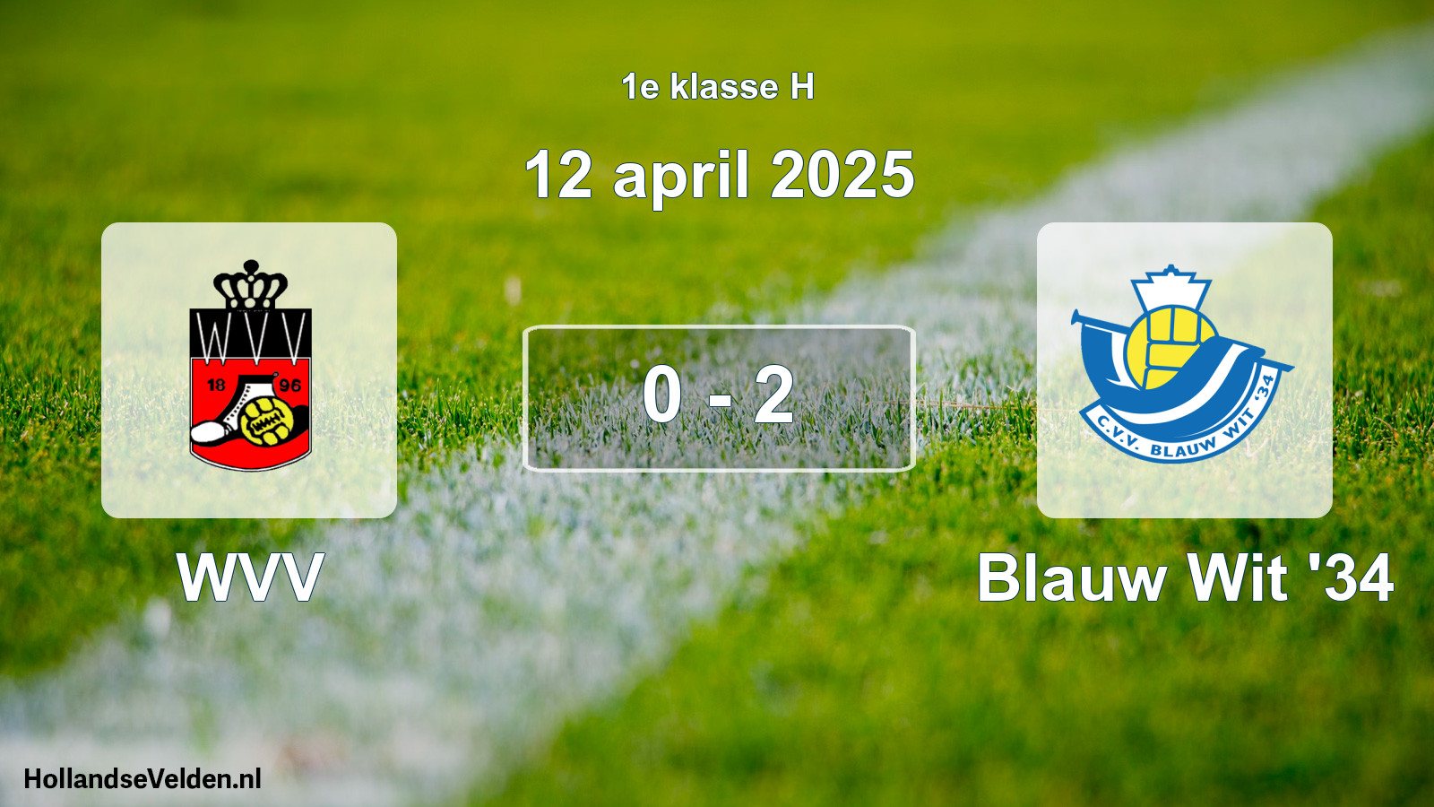 Total number of matches played: WVV - Blauw Wit '34 0 - 2 (12 April 2025)
