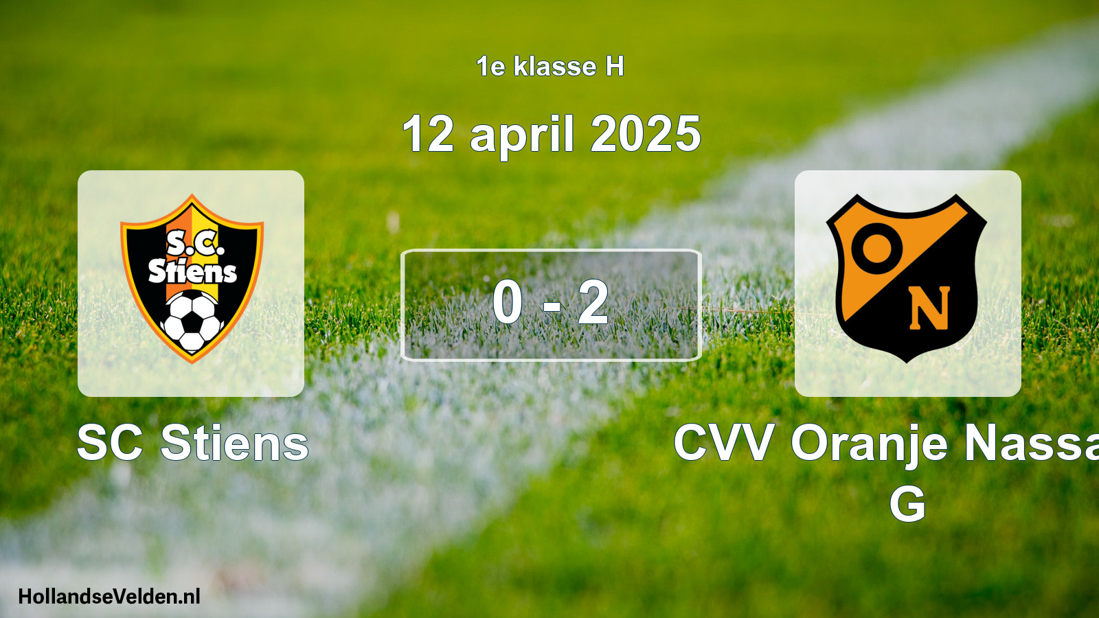 Total number of matches played: SC Stiens - CVV Oranje Nassau G 0 - 2 (12 April 2025)