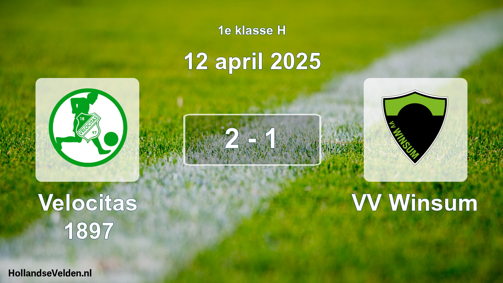 Total number of matches played: Velocitas 1897 - VV Winsum 2 - 1 (12 April 2025)