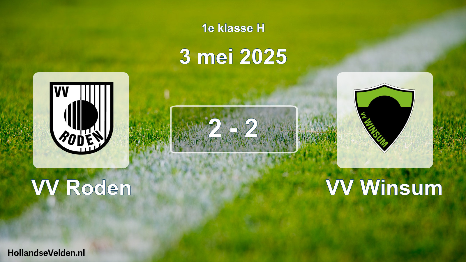 Total number of matches played: VV Roden - VV Winsum 2 - 2 (3 May 2025)