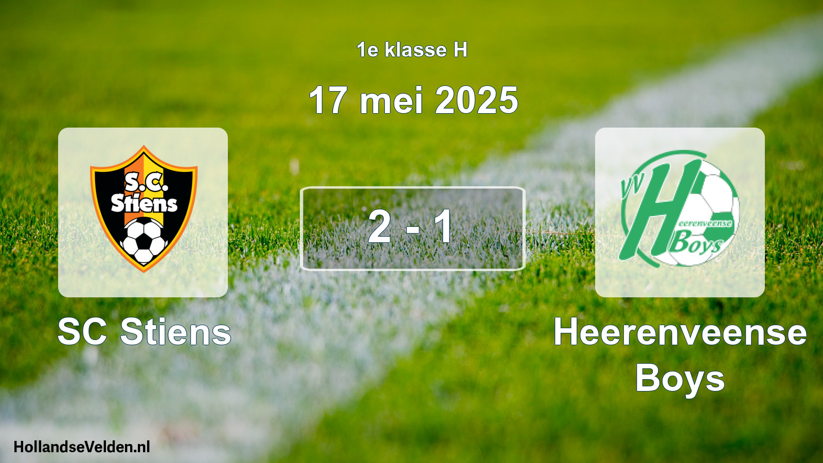 Total number of matches played: SC Stiens - Heerenveense Boys 2 - 1 (17 May 2025)