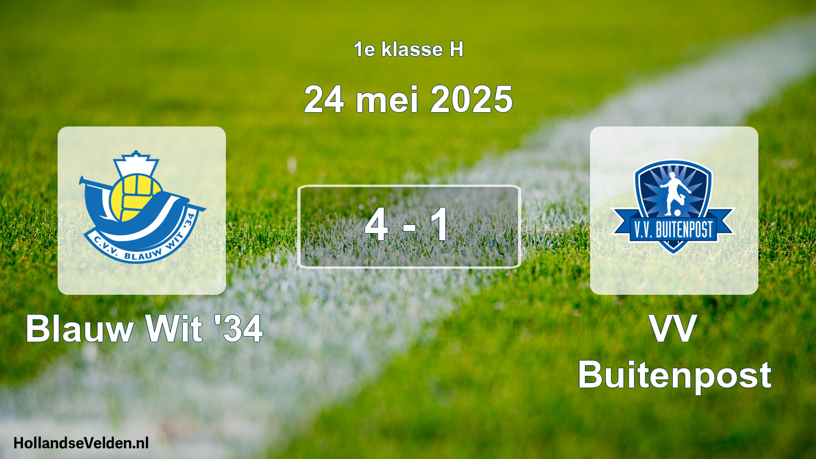 Total number of matches played: Blauw Wit '34 - VV Buitenpost 4 - 1 (24 May 2025)