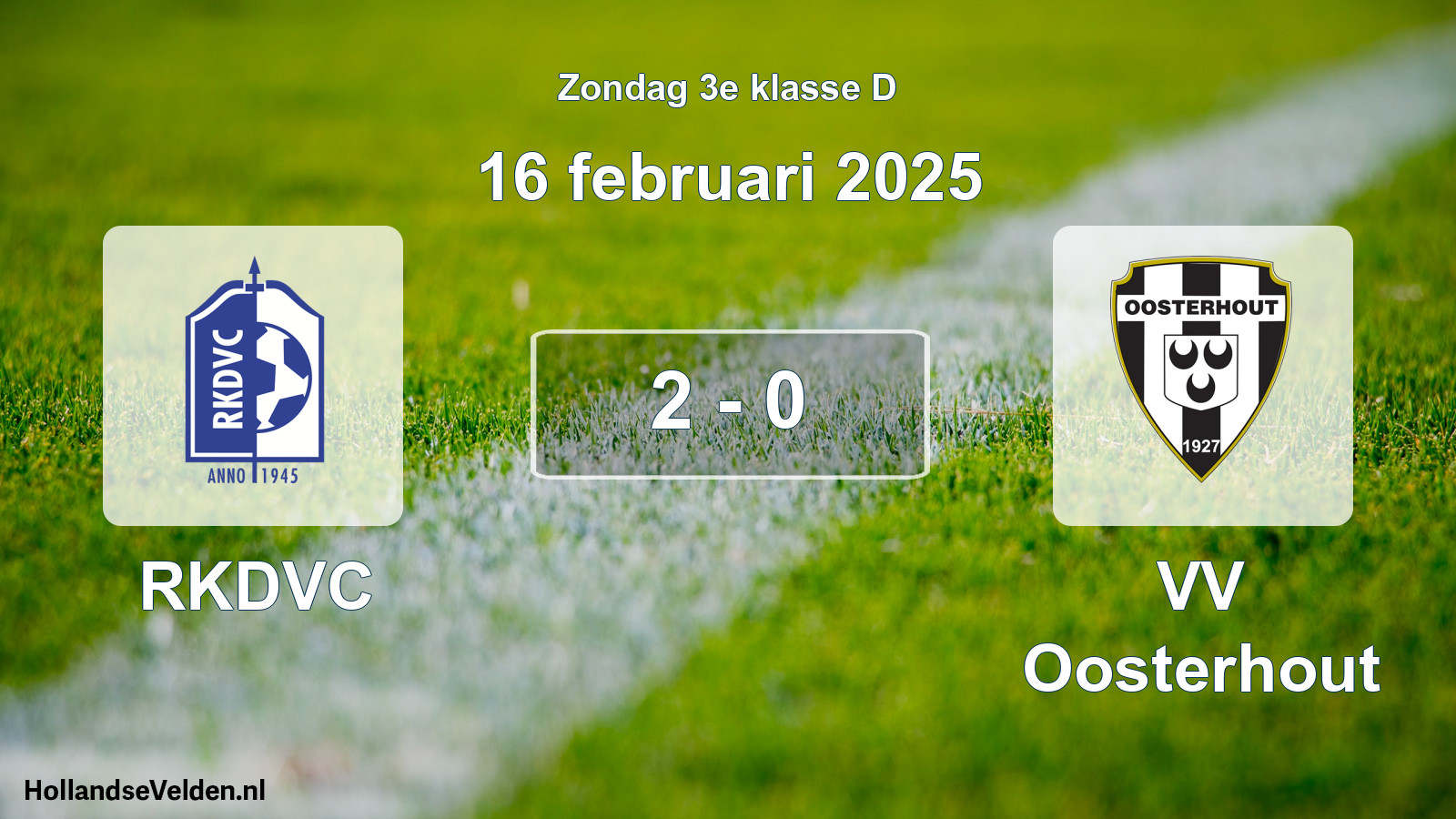 Total number of matches played: RKDVC - VV Oosterhout 2 - 0 (16 February 2025)