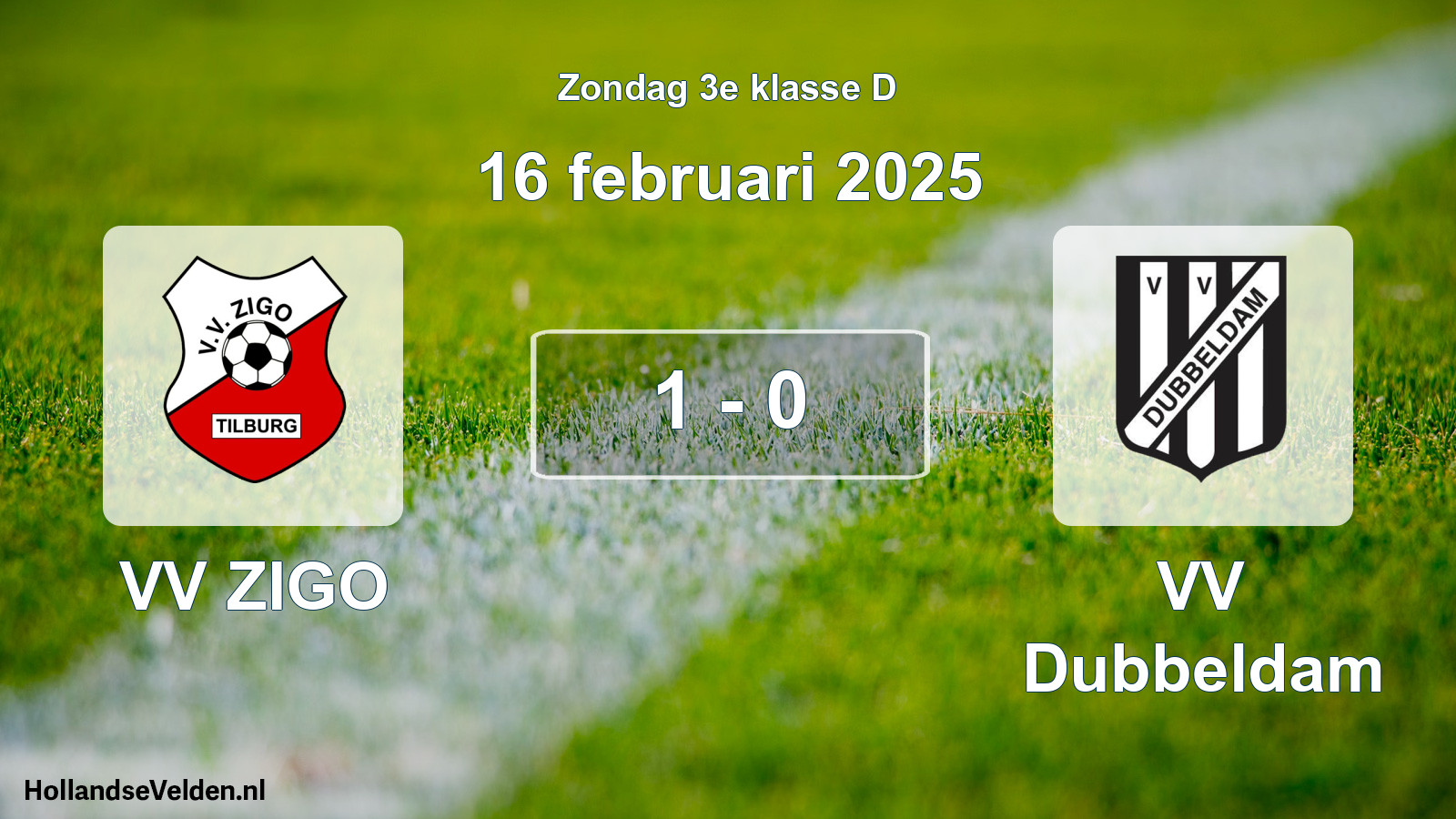 Total number of matches played: VV ZIGO - VV Dubbeldam 1 - 0 (16 February 2025)