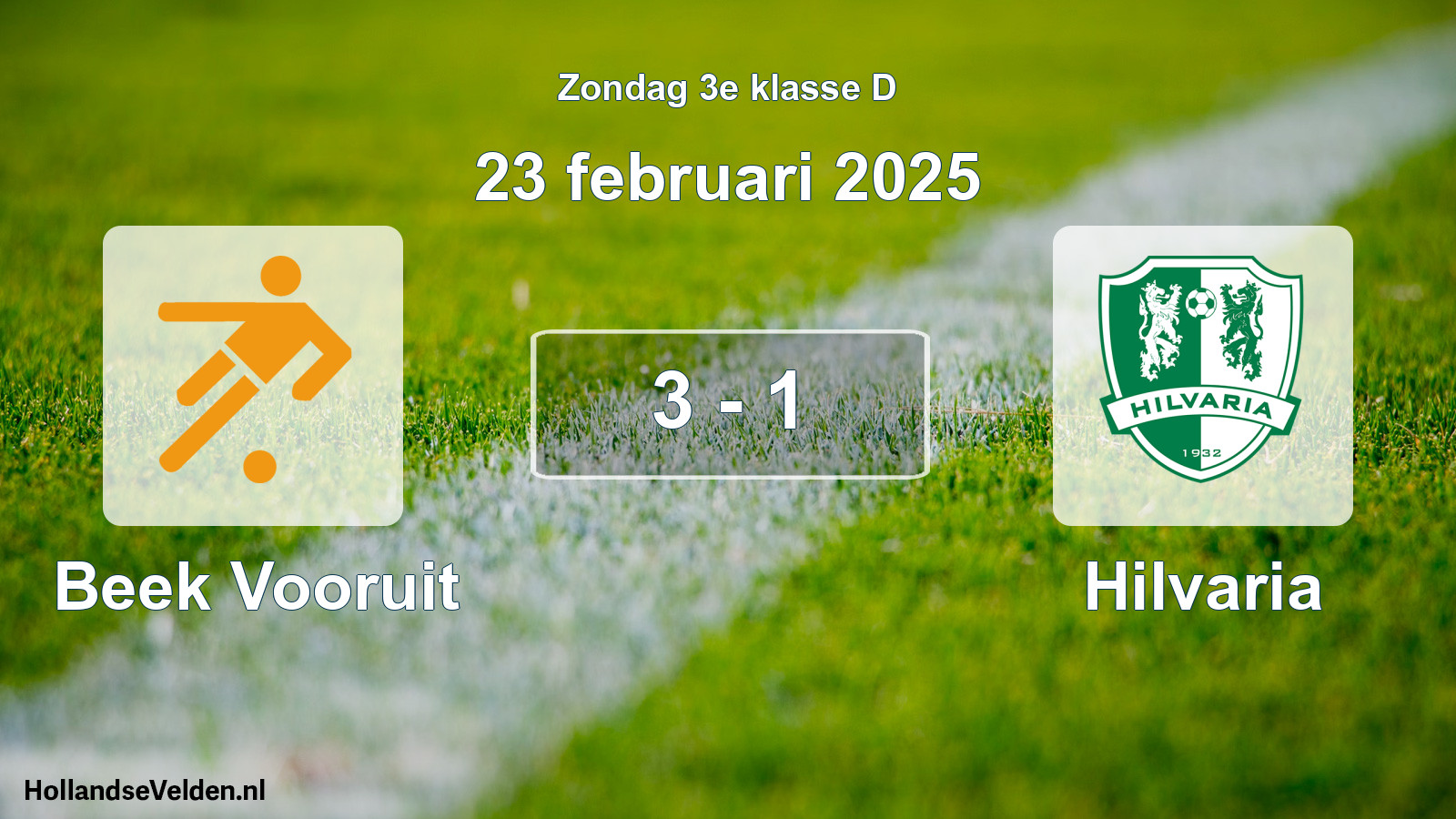 Total number of matches played: Beek Vooruit - Hilvaria 3 - 1 (23 February 2025)