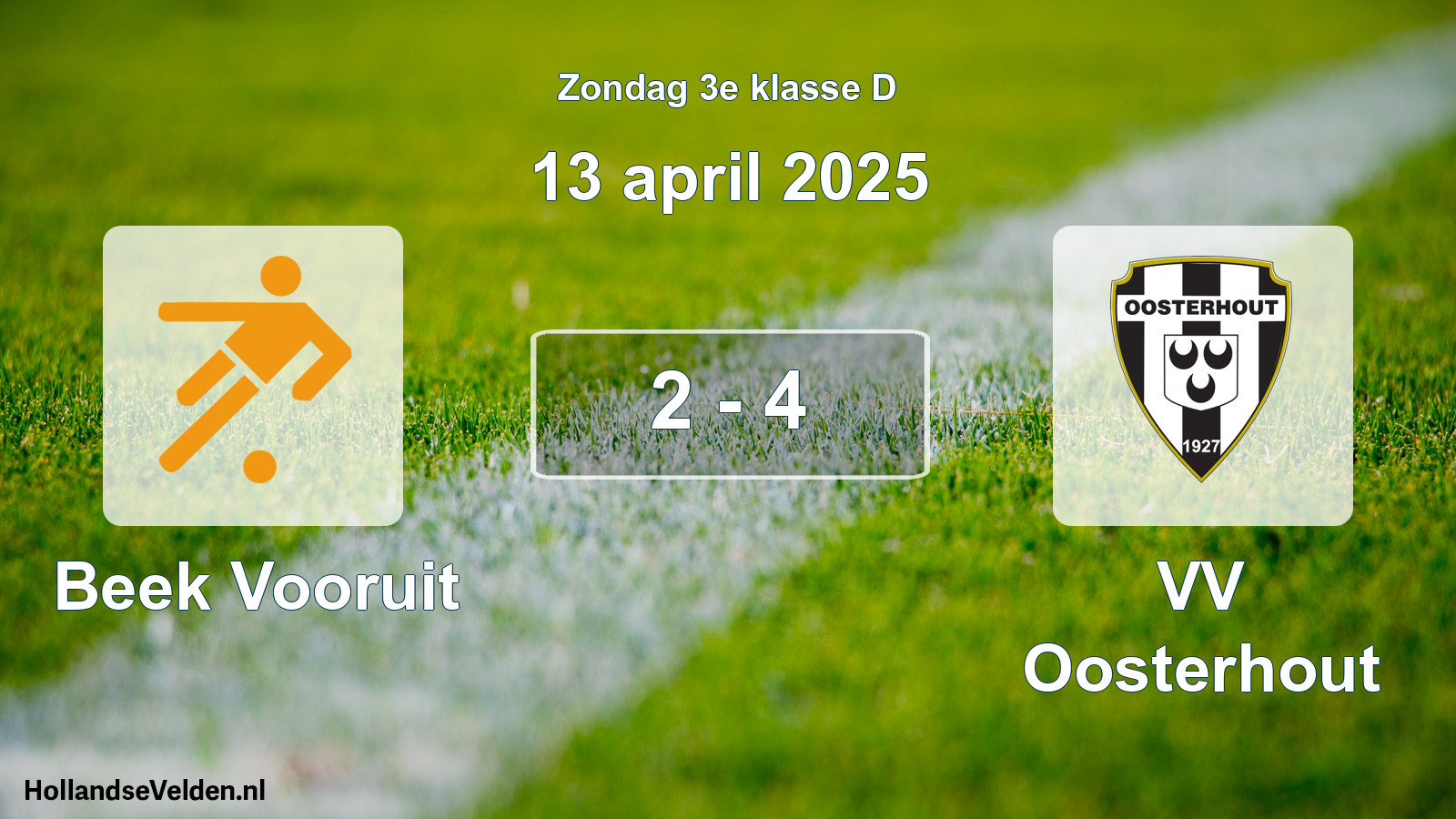 Total number of matches played: Beek Vooruit - VV Oosterhout 2 - 4 (13 April 2025)
