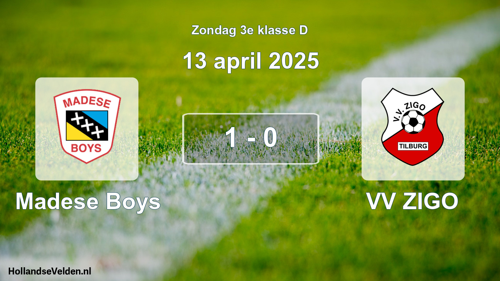Total number of matches played: Madese Boys - VV ZIGO 1 - 0 (13 April 2025)