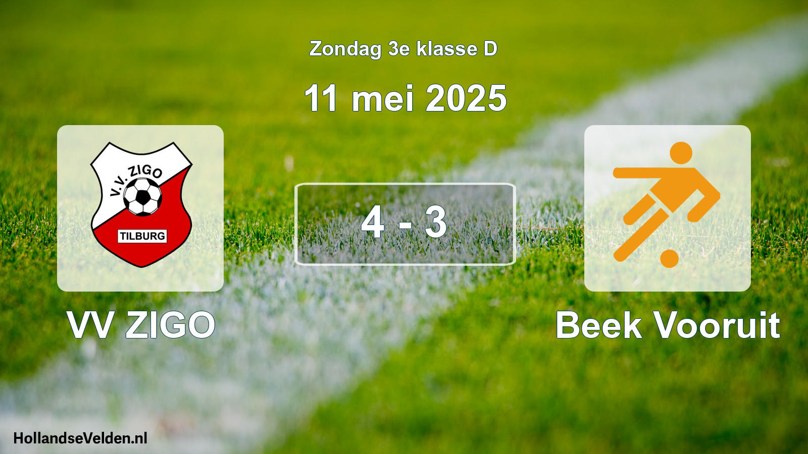 Total number of matches played: VV ZIGO - Beek Vooruit 4 - 3 (11 May 2025)
