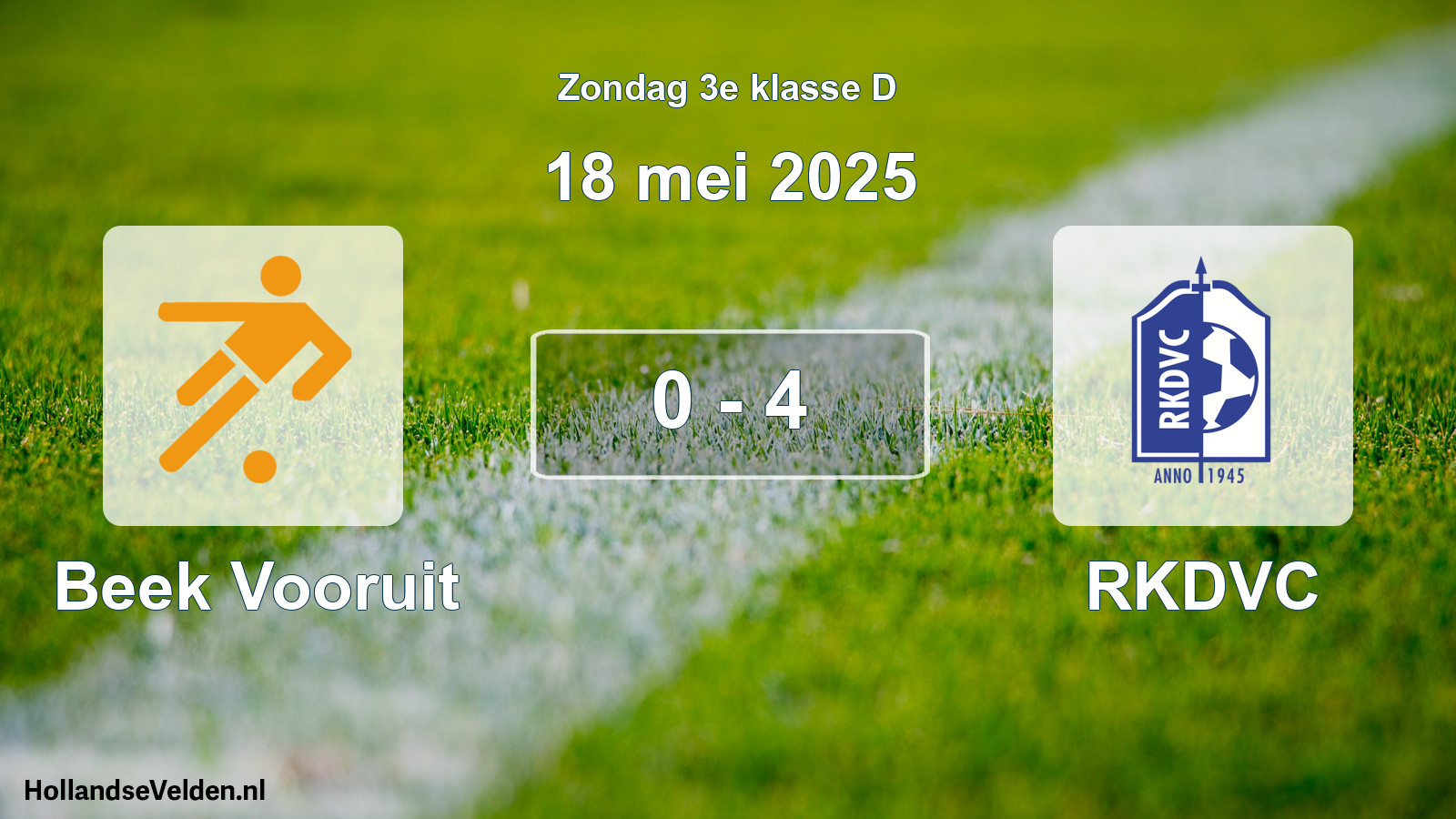 Total number of matches played: Beek Vooruit - RKDVC 0 - 4 (18 May 2025)