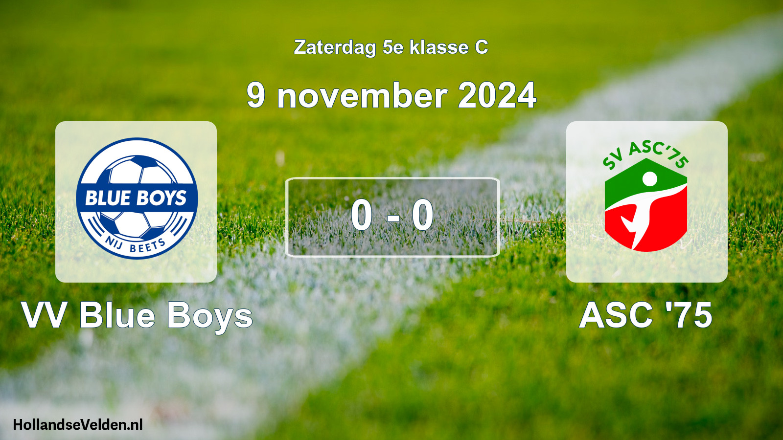 Total number of matches played: VV Blue Boys - ASC '75 0 - 0 (9 November 2024)