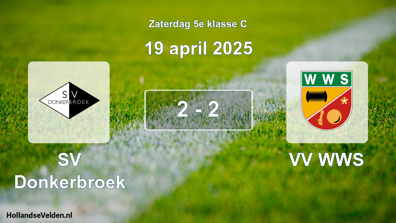 Total number of matches played: SV Donkerbroek - VV WWS 2 - 2 (19 April 2025)