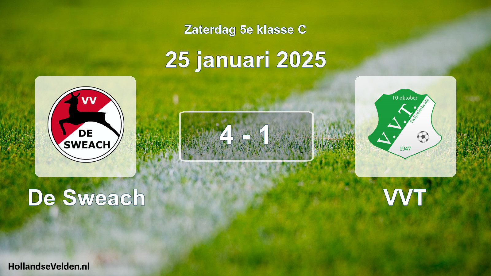 Total number of matches played: De Sweach - VVT 4 - 1 (25 January 2025)
