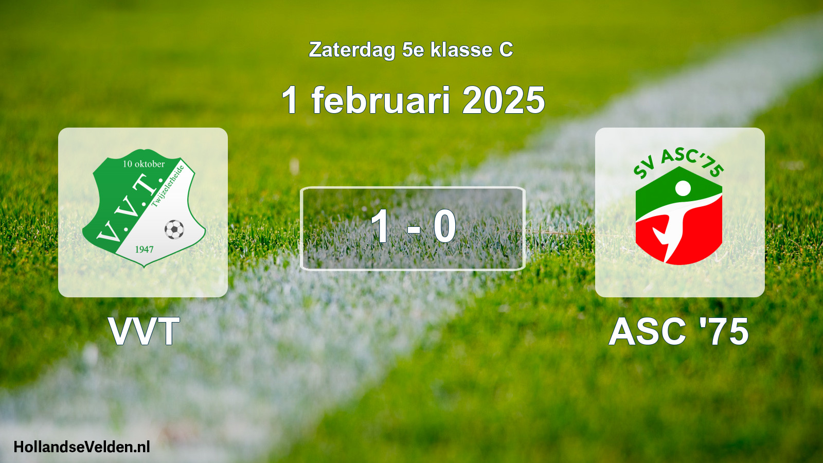 Total number of matches played: VVT - ASC '75 1 - 0 (1 February 2025)