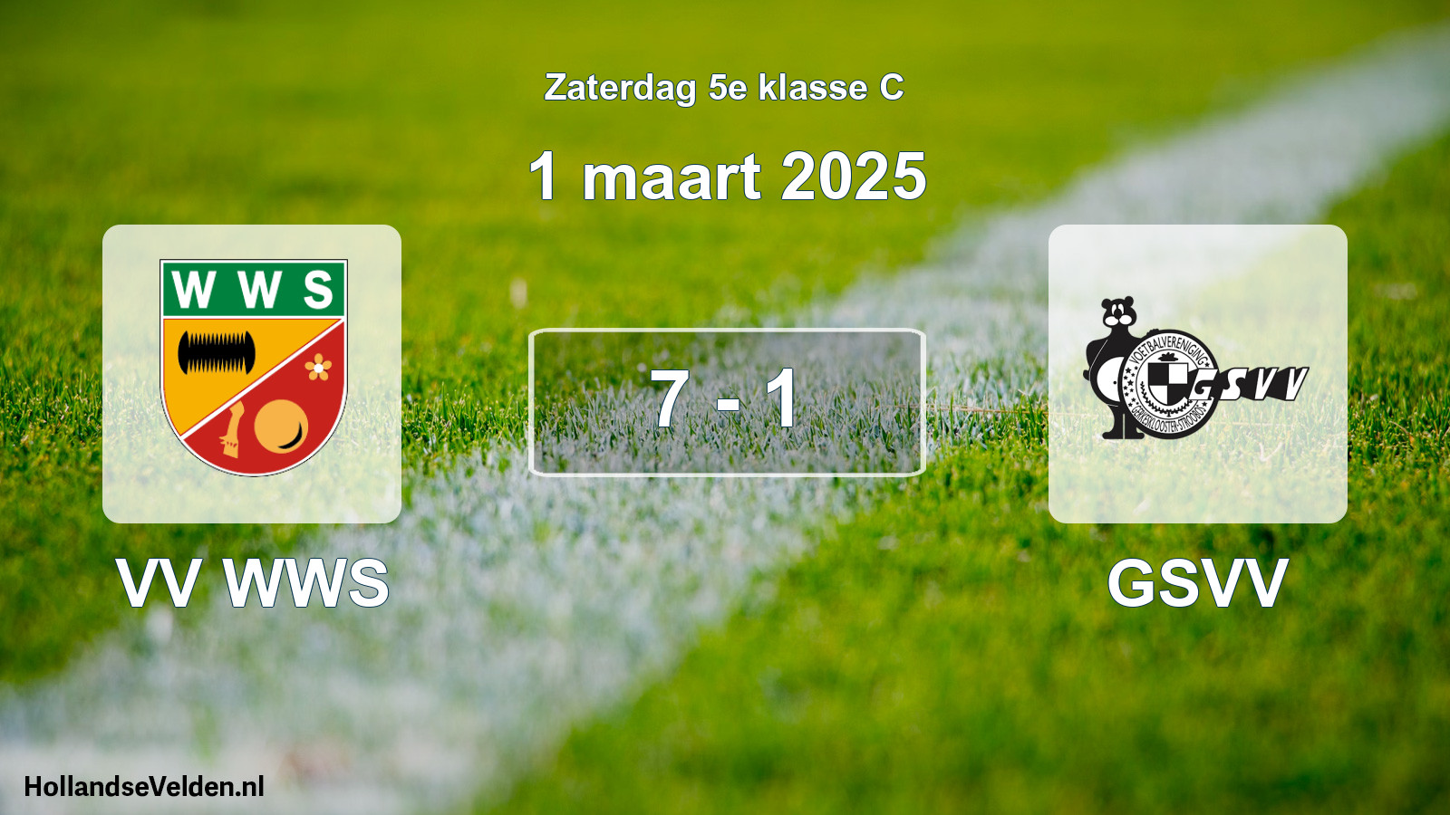 Total number of matches played: VV WWS - GSVV 7 - 1 (1 March 2025)