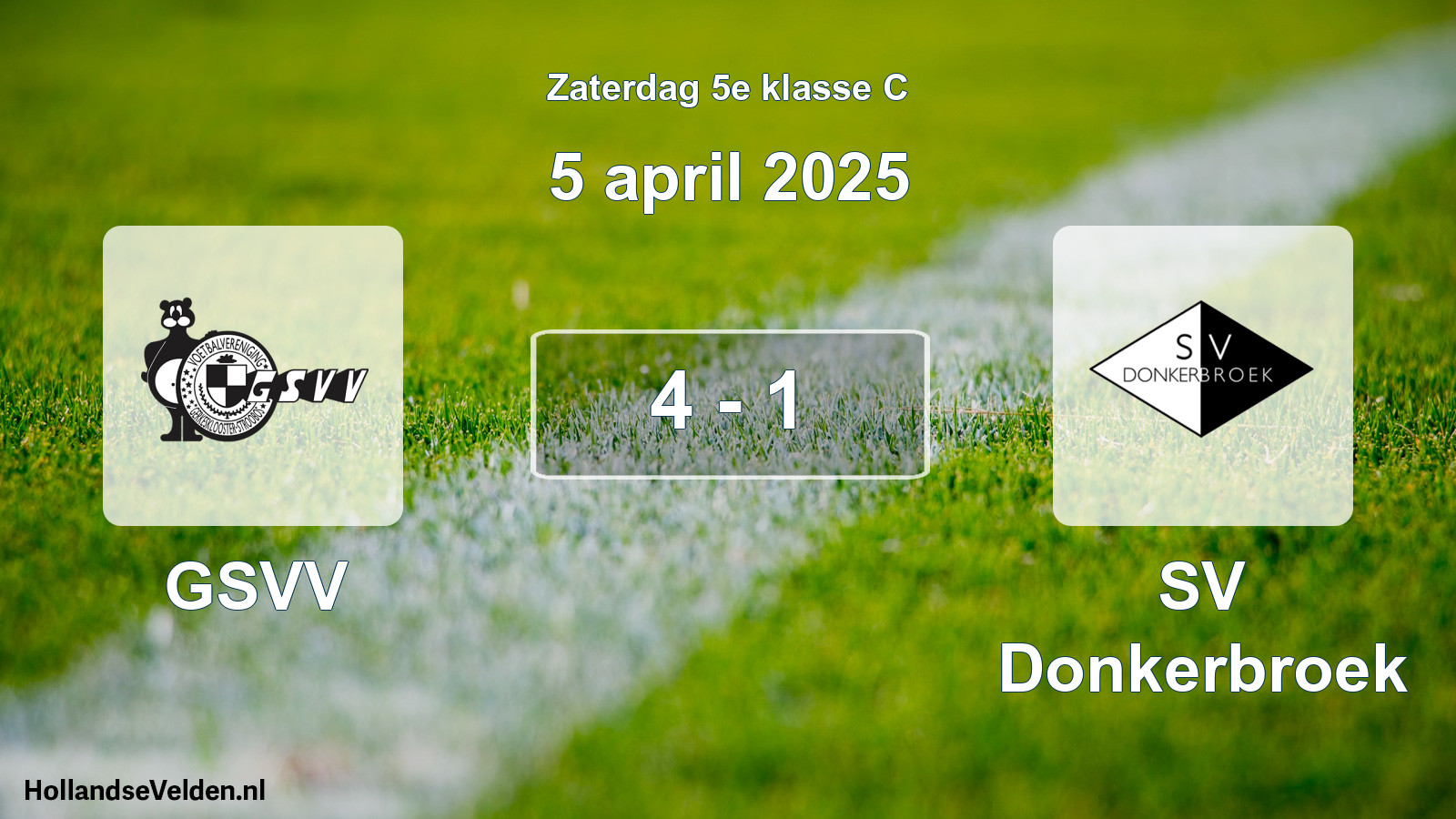 Total number of matches played: GSVV - SV Donkerbroek 4 - 1 (5 April 2025)