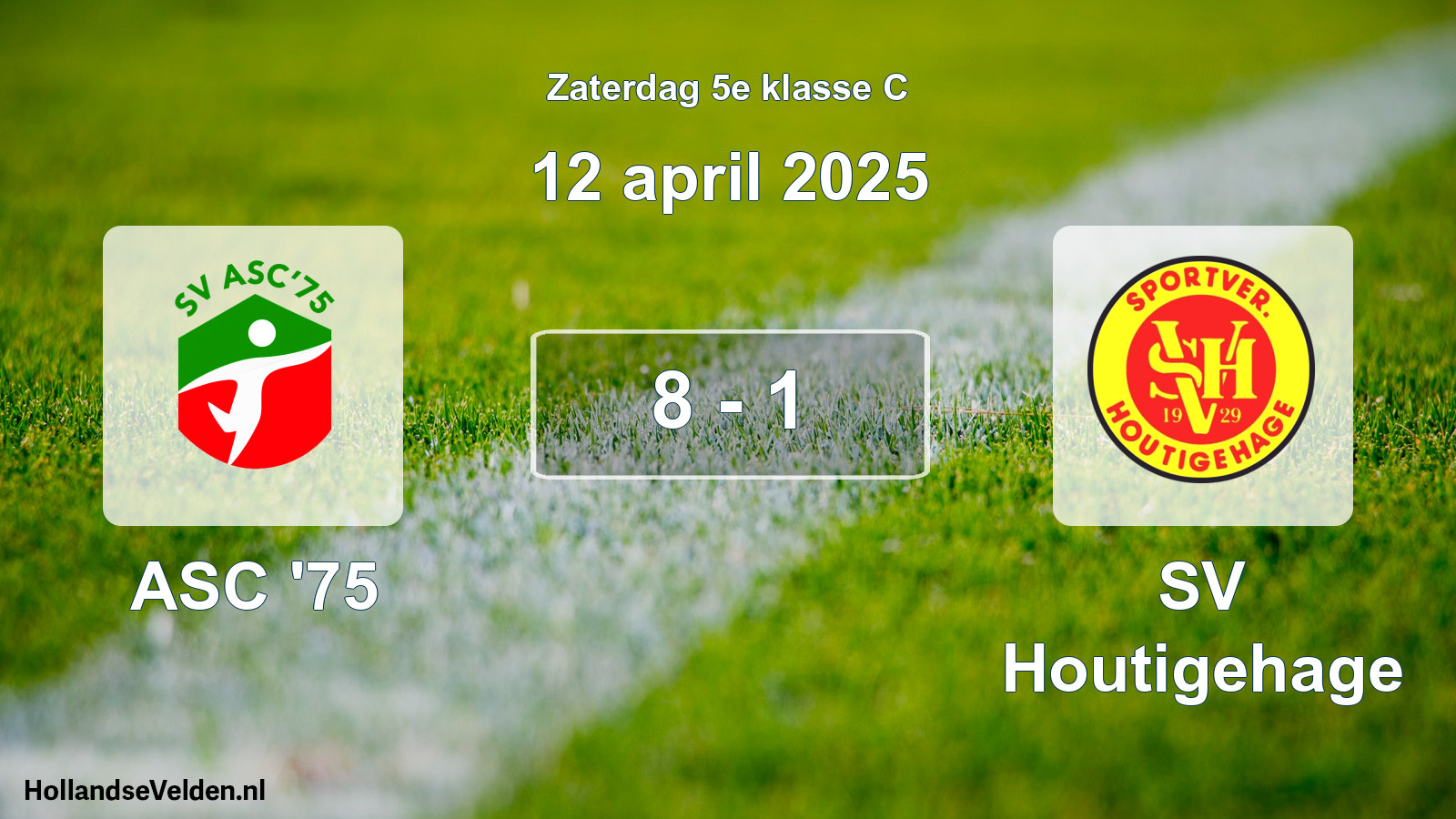 Total number of matches played: ASC '75 - SV Houtigehage 8 - 1 (12 April 2025)