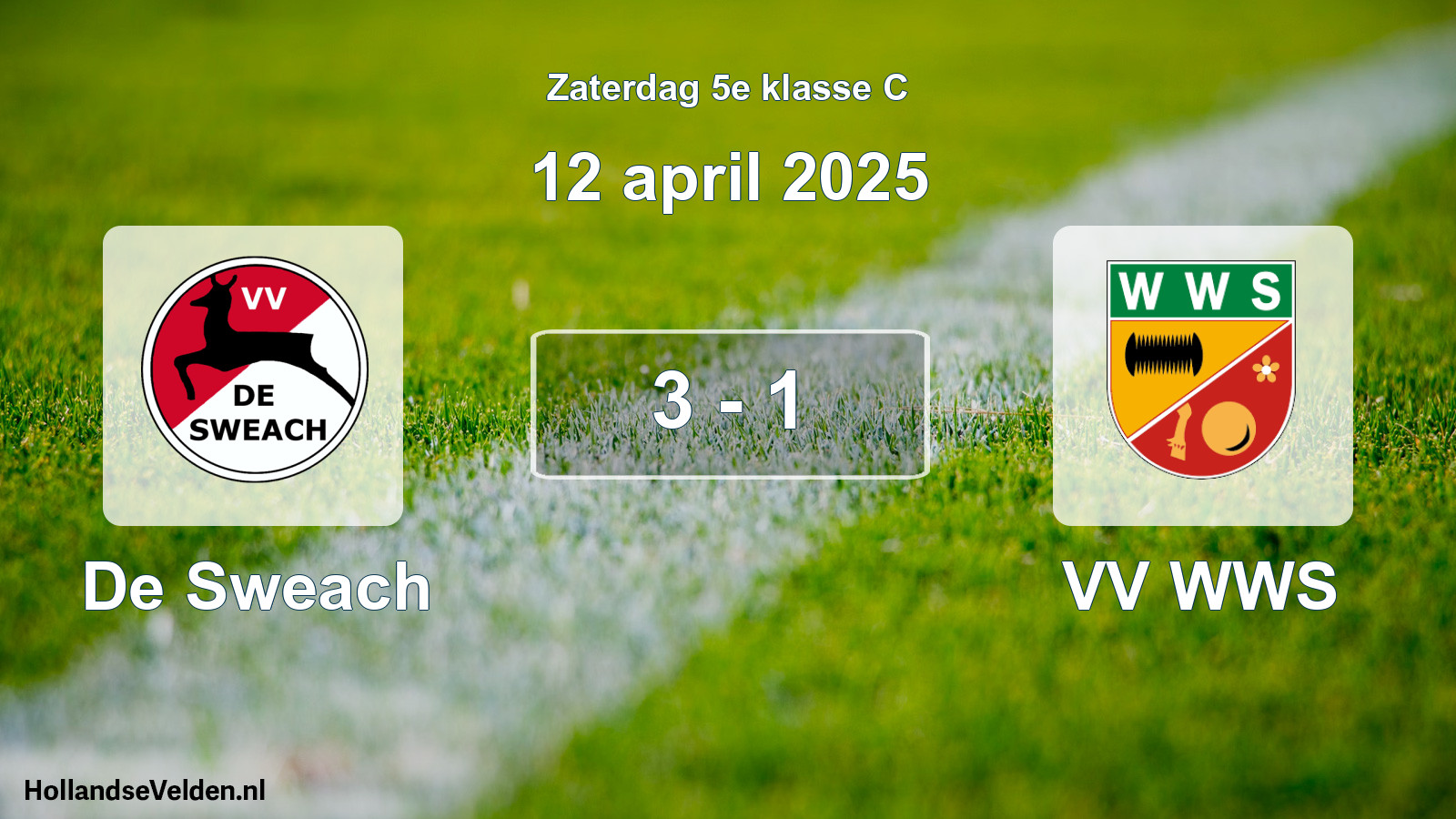 Total number of matches played: De Sweach - VV WWS 3 - 1 (12 April 2025)