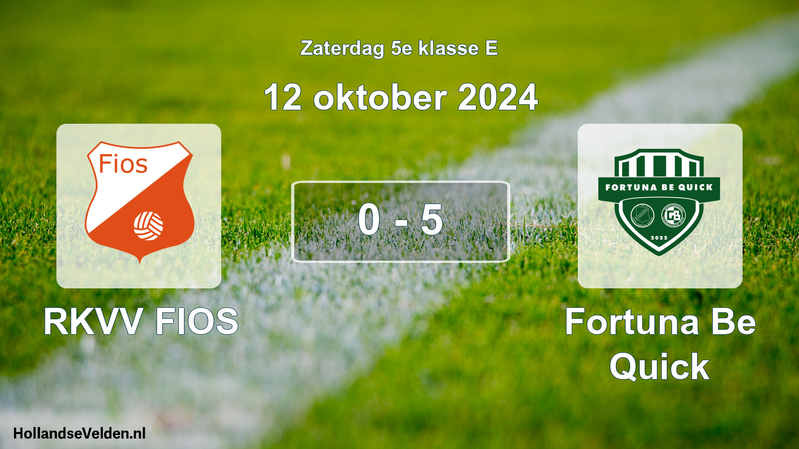 Total number of matches played: RKVV FIOS - Fortuna Be Quick 0 - 5 (12 October 2024)