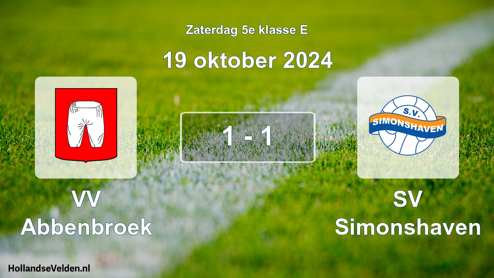 Total number of matches played: VV Abbenbroek - SV Simonshaven 1 - 1 (19 October 2024)